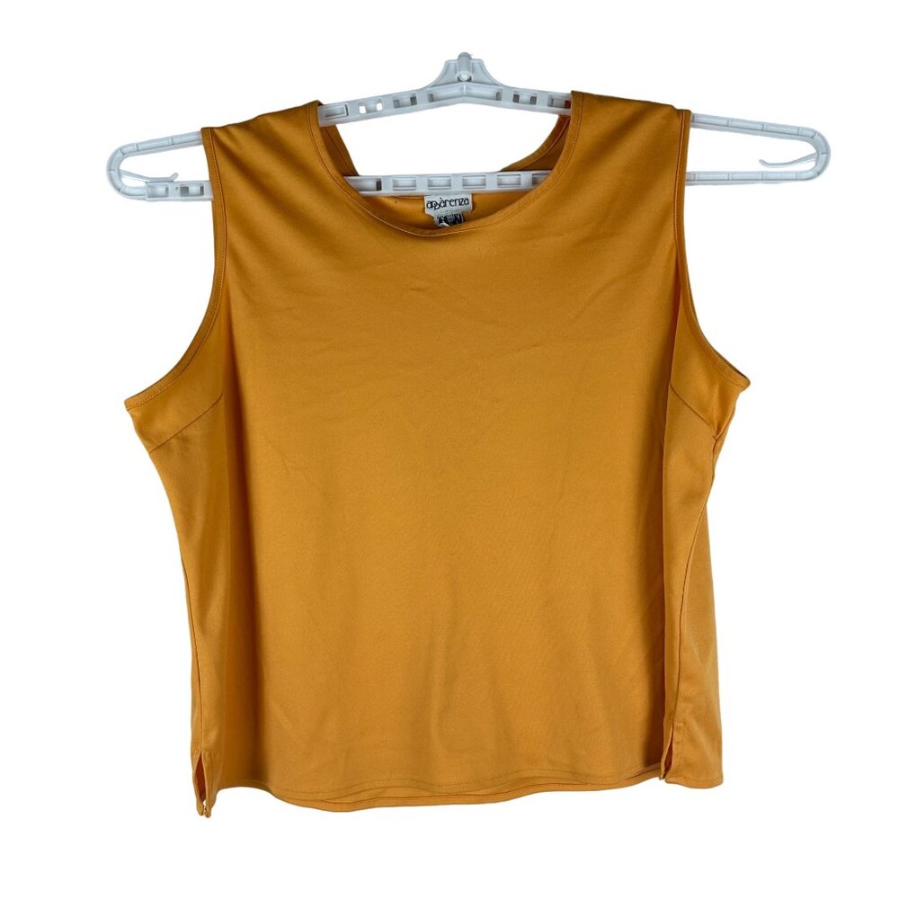 Appàrenza Womens XL Orange Sleeveless Blouse 100% Polyester Casual Wear